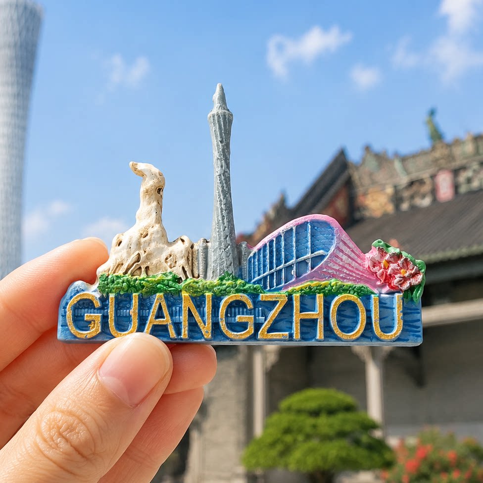 广州旅游纪念特色景点树脂冰箱贴立体广州塔造型伴手礼家用冰箱