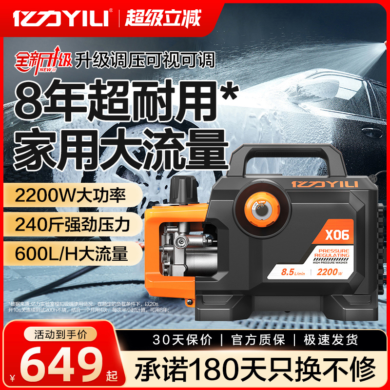 亿力黑犀牛X06高压洗车机家用