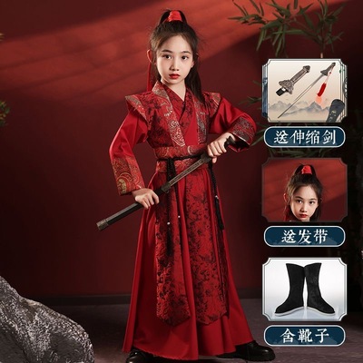 儿童汉服女孩唐装古风花木兰cos