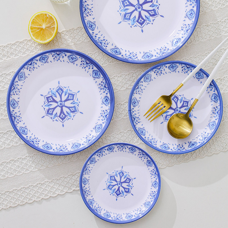 新疆民族风密胺碟子创意菜盘子水果盘6寸塑料平盘点心凉菜碟商用,餐饮具,盘,淘宝优惠券,粉丝福利购,淘宝优惠卷