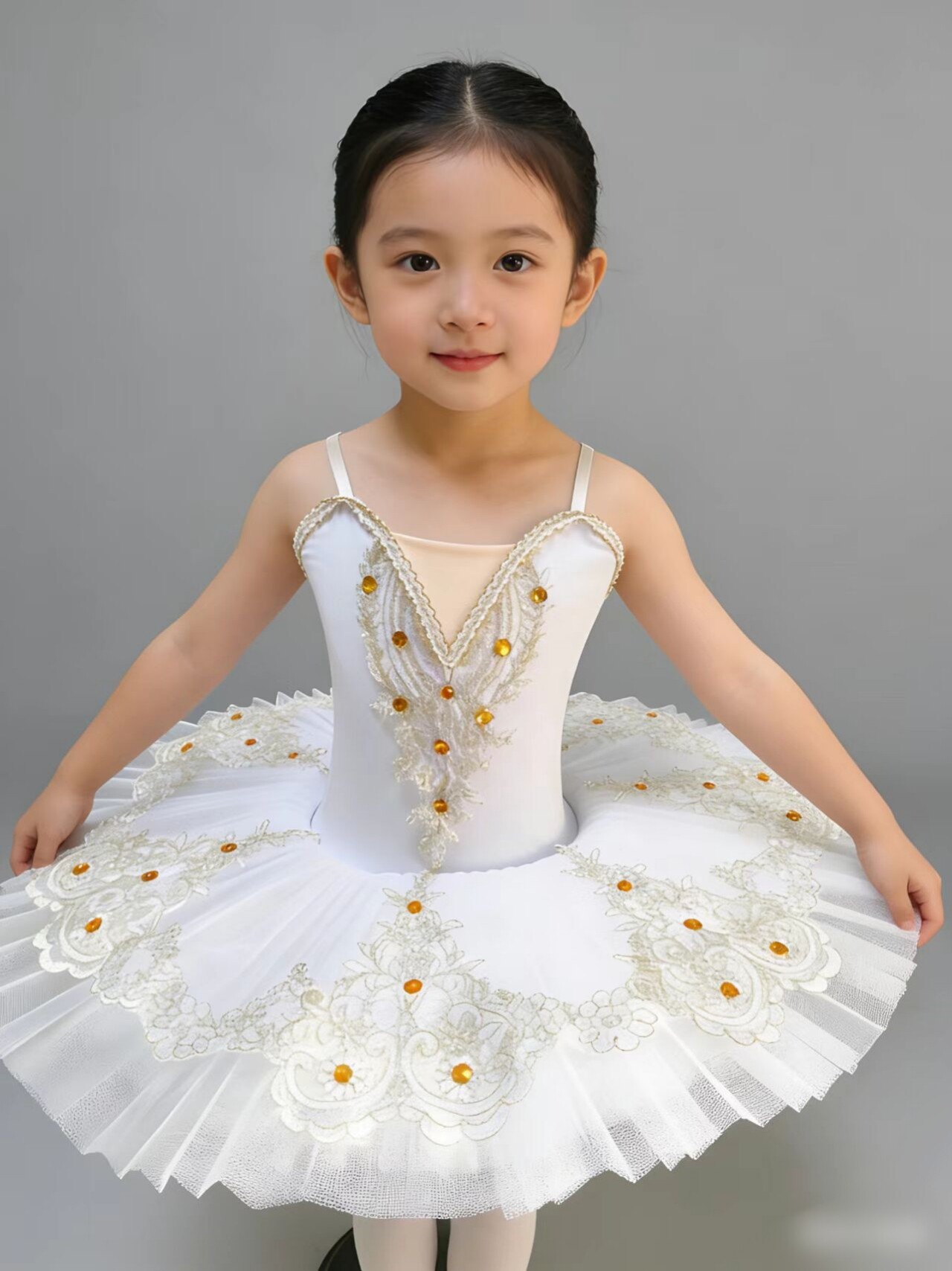 白色芭蕾舞裙儿童演出服高档成人蓬蓬纱裙女童天鹅湖tutu裙舞蹈服