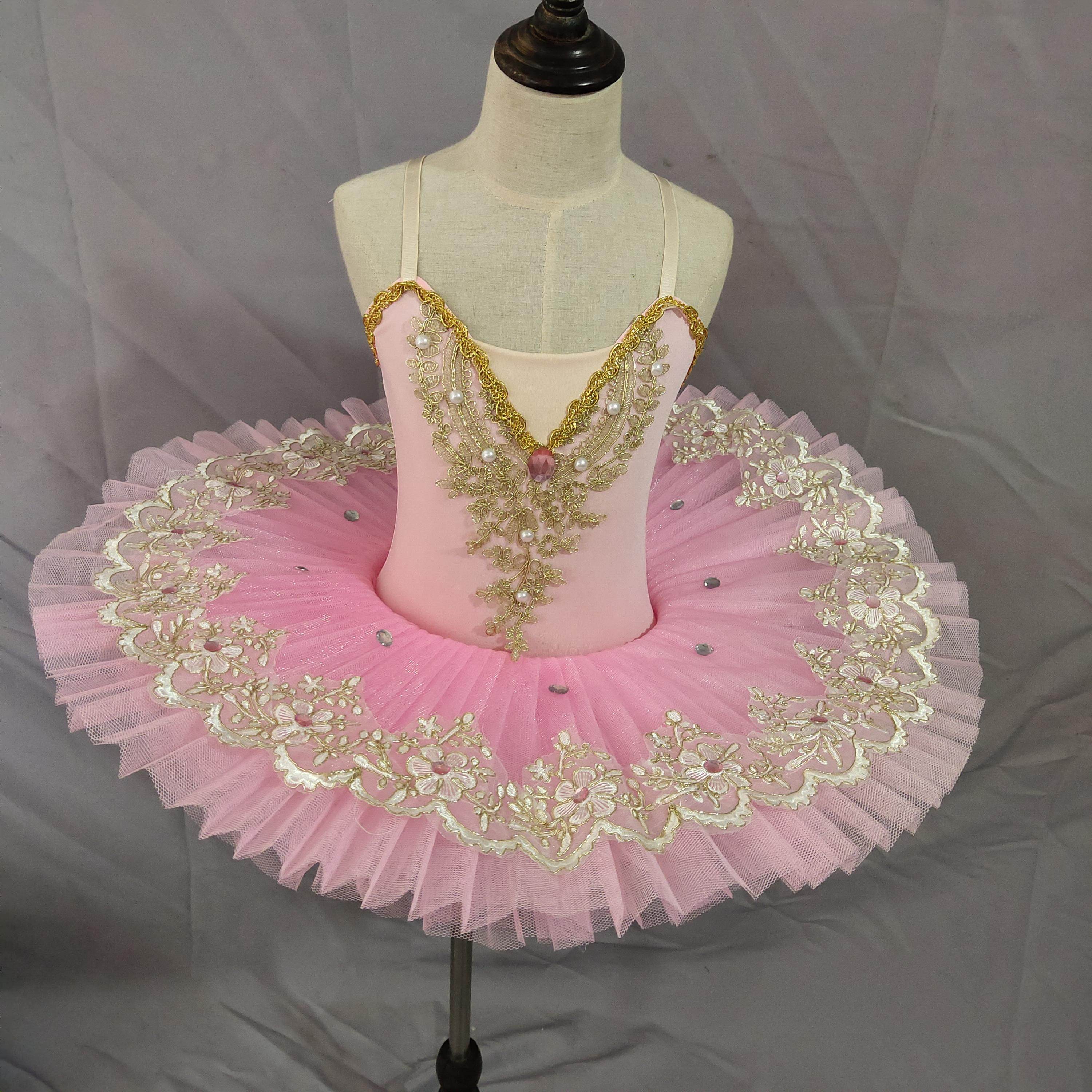 新款粉色芭蕾舞裙儿童小天鹅演出服女童蓬蓬纱tutu裙舞蹈表演服装