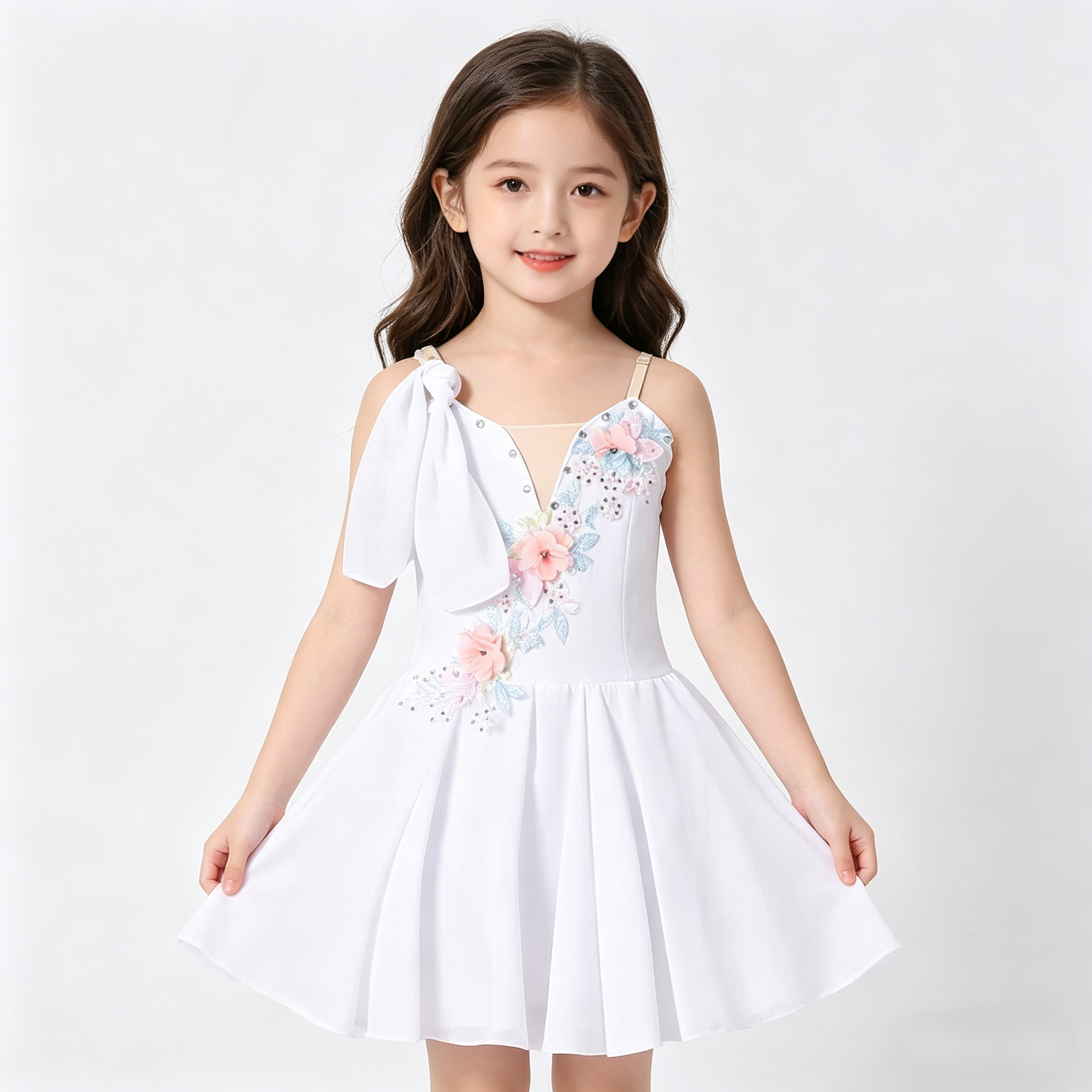 儿童现代舞芭蕾舞蹈服飘逸现代舞短裙演出服表演服成人芭蕾舞裙