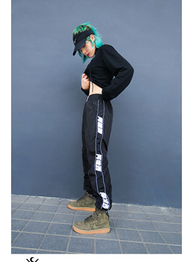 Moon.Wang 18 ss SOCIAL CARD 运动长裤 互联网 社交 潮流 街头