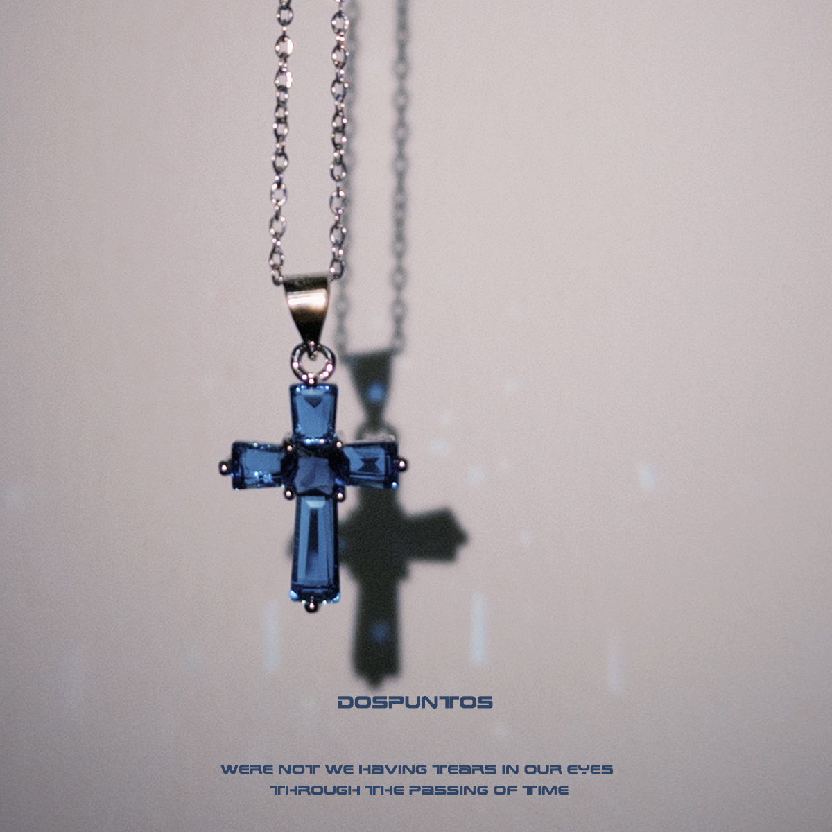 DosPuntos蓝色十字架项链