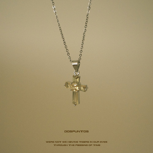 DosPuntos黄色锆石十字架项链