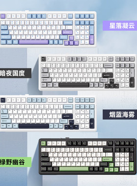 狼蛛（AULA）  F99Pro客制化机械键盘gasket结构全键热插拔有线蓝