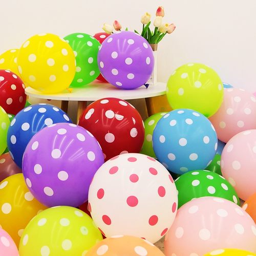 280克加厚圆波点印花糖果色气球