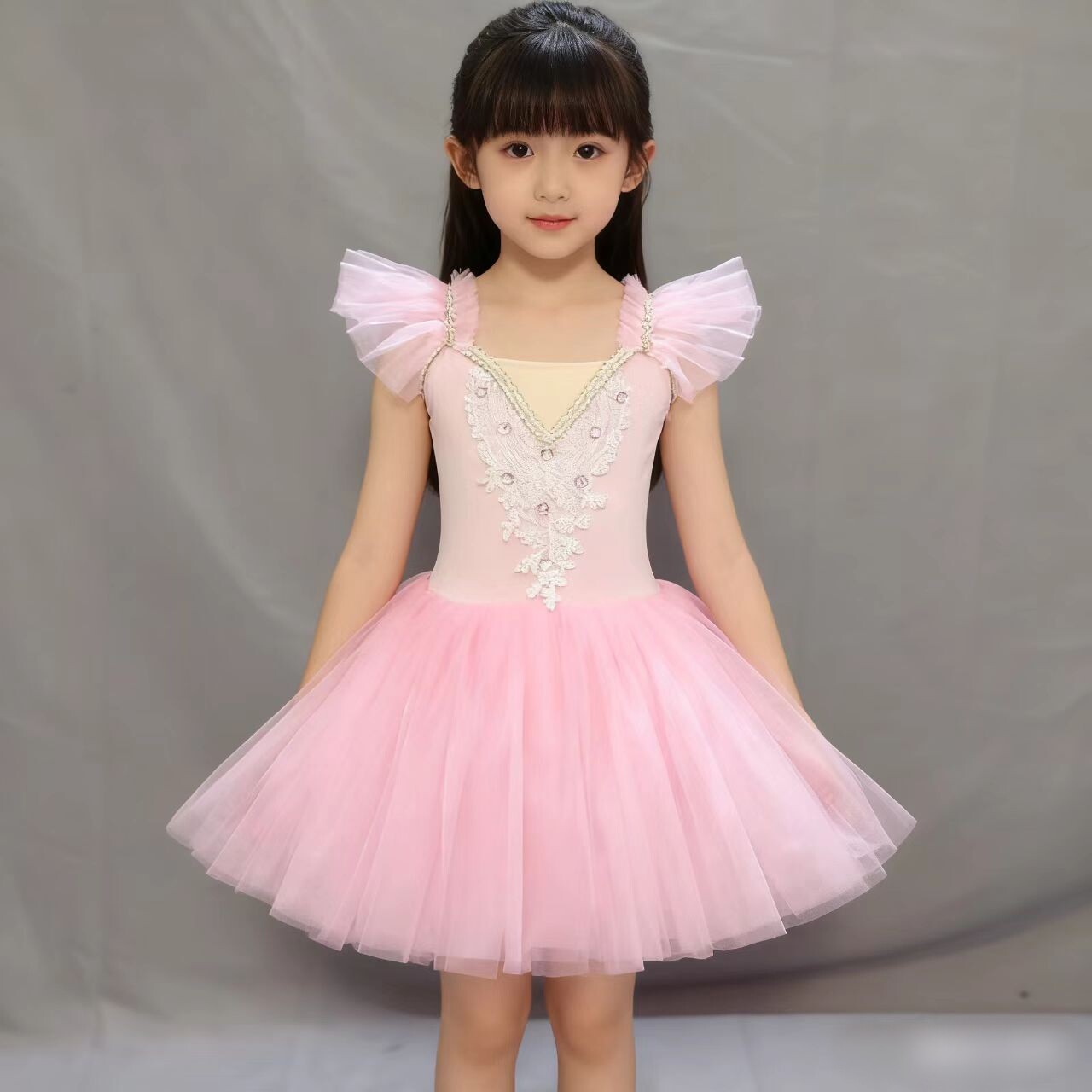 儿童芭蕾舞裙演出服新款吊带纱裙女童蓬蓬裙幼儿小天鹅舞蹈表演服