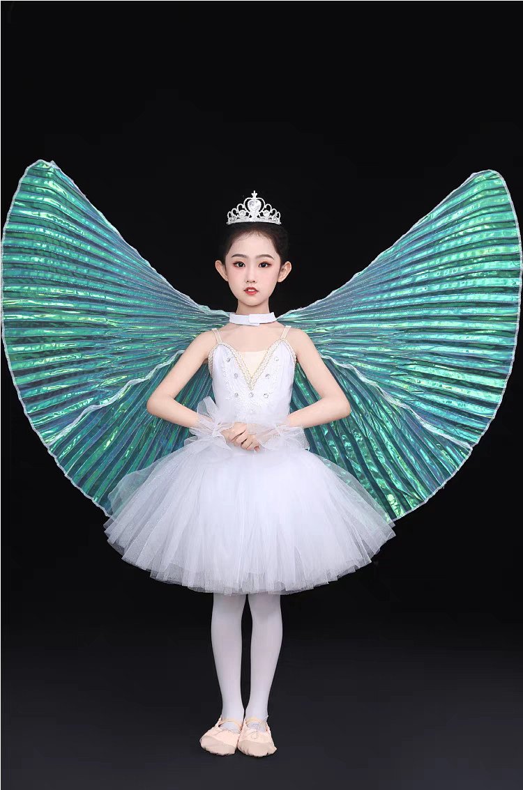 小风筝儿童演出服翅膀道具小天鹅舞蹈服女童芭蕾舞蓬蓬裙表演服装