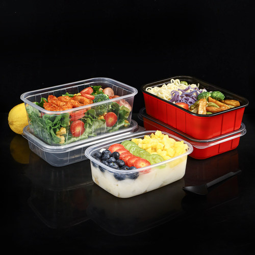 超凡水果捞塑料透明长方形打包盒