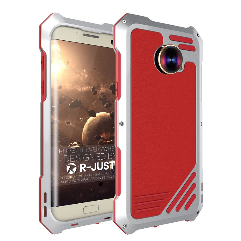 R-Just 3 in 1 Fisheye+Macro+Wide Angle Camera Lens IP54 Waterproof Dustproof Shockproof Silicone Aluminum Metal Heavy Duty Case Cover for Samsung Galaxy S7 Edge