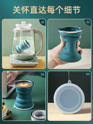 Путешествие силиконовая складная водяная чашка Портативная салона чашка, устойчивая к высокотемпературному напитка