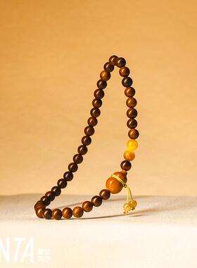 PANTA手作「欲买桂花同载酒」雷击木橄榄核糖玉虎眼石手串新中式