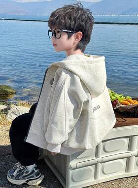 男童连帽卫衣开衫外套
