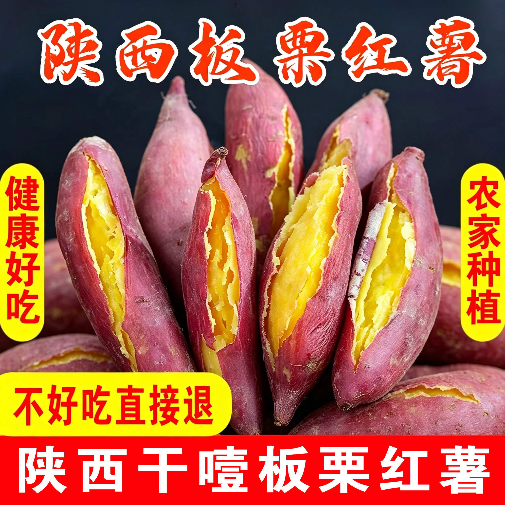 秦薯5号陕西板栗红薯宝鸡虢王板栗红薯现挖黄心蜜薯粉糯小番薯