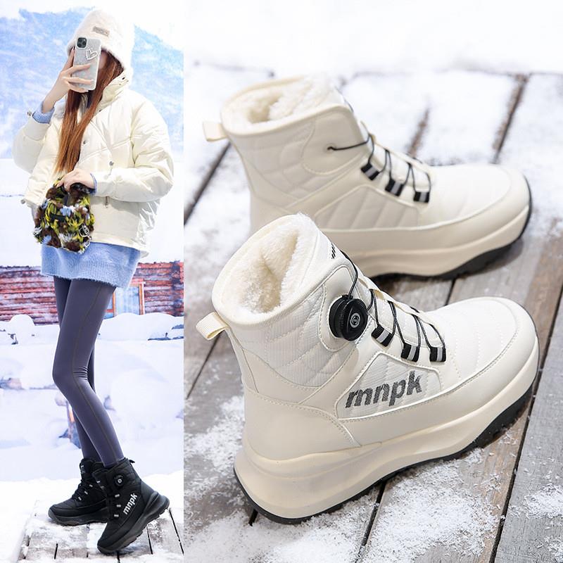 百强甄选冬季新款厚底雪地靴男女同款加绒加厚棉鞋保暖高帮棉靴子