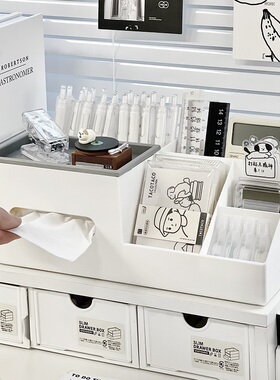 桌面抽纸盒纸巾盒笔筒收纳盒梳妆台客厅茶几遥控器办公室置物架女