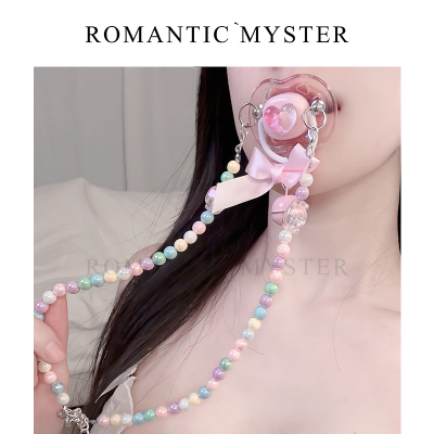 马卡龙糖果色铃铛蝴蝶结软硅胶大人安抚奶嘴可爱男女朋友助眠饰品