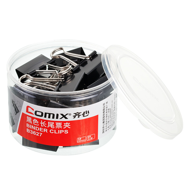 QIXIN 금속 긴 꼬리 클립 B3625|B3626|3627|3628|3629|B3630 검정 지폐 더브테일 클립