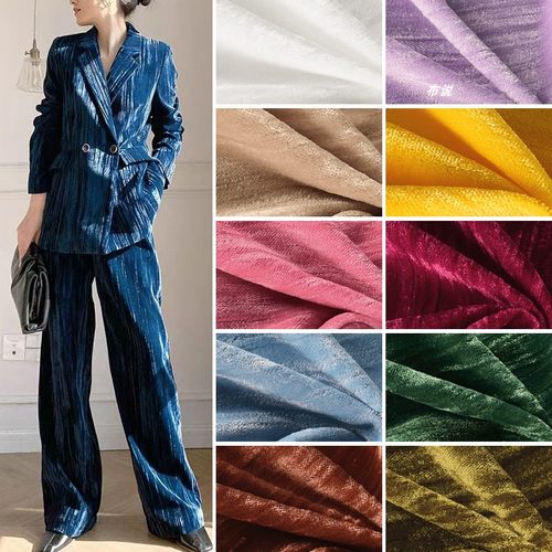 韩国丝绒直皱面料连衣裙西装柔软