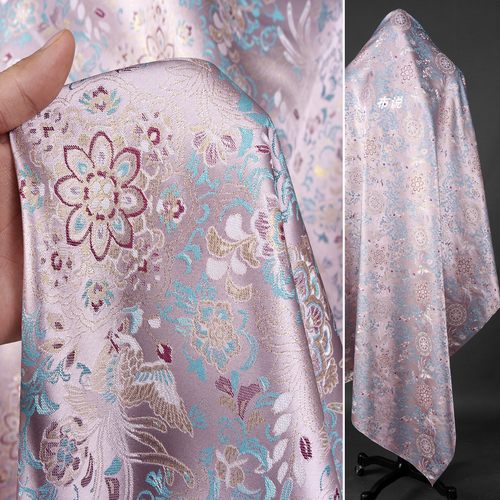 中国风织锦缎提花面料外套马甲