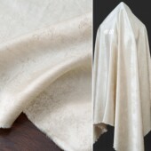 裙子透气服装 创意文艺挺括有型西装 布料 米白色 高档棉麻提花面料