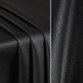 暗黑色哑光荔枝纹皮革 触感柔软防水耐磨厚PU皮料面料 100%棉布底