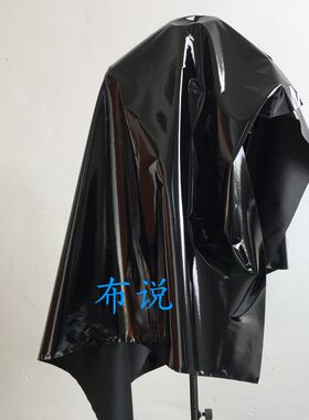 PU漆皮舞台表演服装纯黑色布料