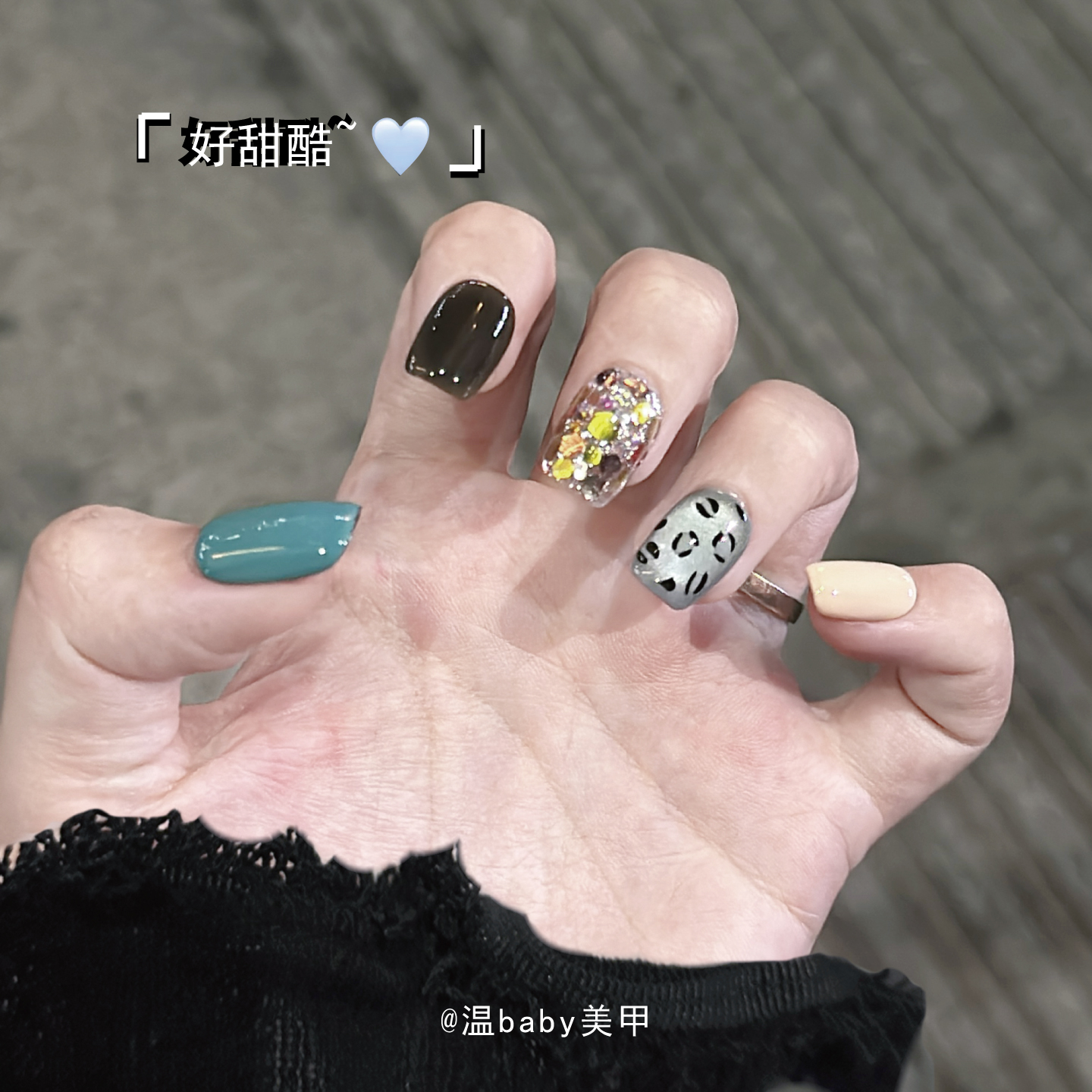 蓝色情书~波希米亚风美甲甜酷