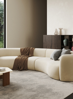 黑色复古半圆弧形轻奢客厅酒店大堂美容院服装店铺办公室异形沙发