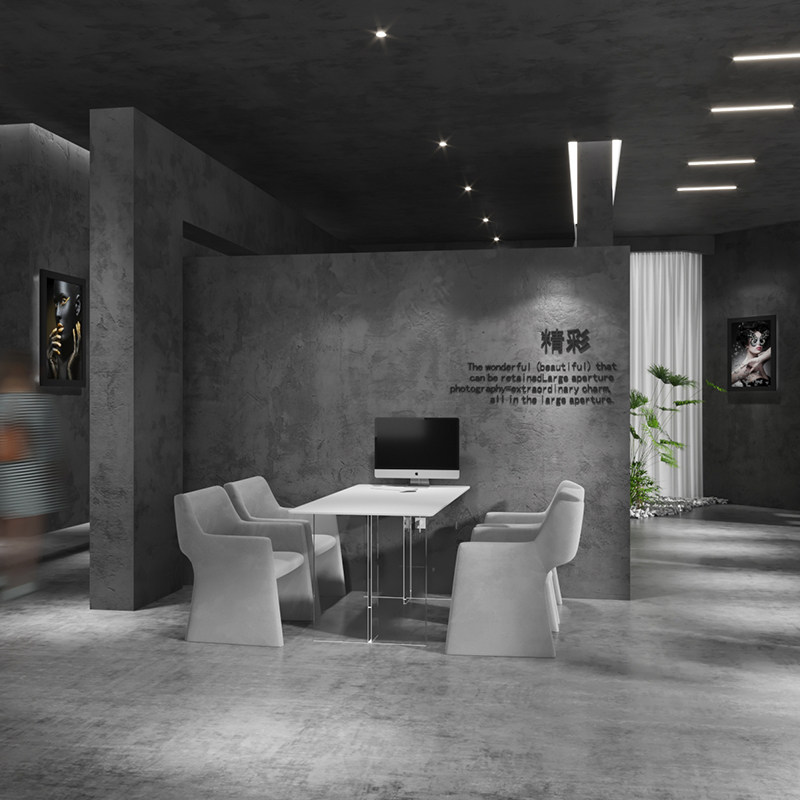 影楼选片休息区接待坐椅网红奶油婚纱洽谈美容院桌椅接单组合套装