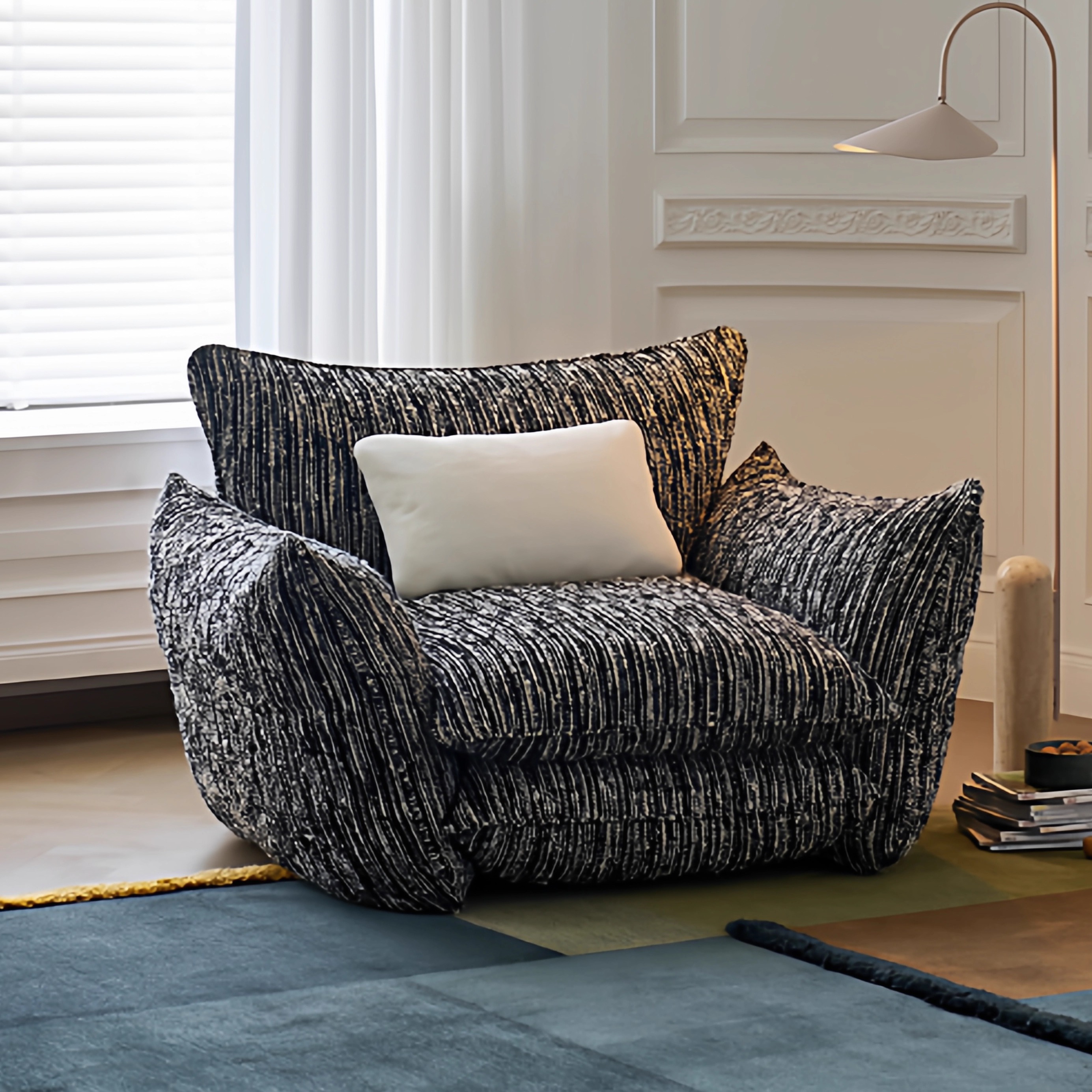 瑟利亚休闲椅北欧轻奢现代简约阳台休闲椅懒人沙发椅单人沙发椅