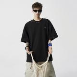 1014-T1233-P45美式撞色刺绣情侣短袖t恤男女，商品下架区，星座1014