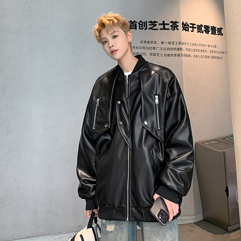 现货1014-PJK535-P108-2025春秋季新款皮衣男皮夹克外套,男装夹克,星座1014