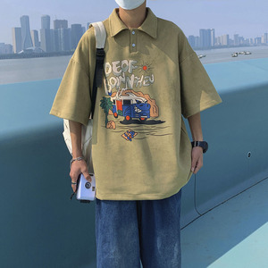 已注册版权1014~T87~2025新款美式重磅polo衫短袖p48-限58图片