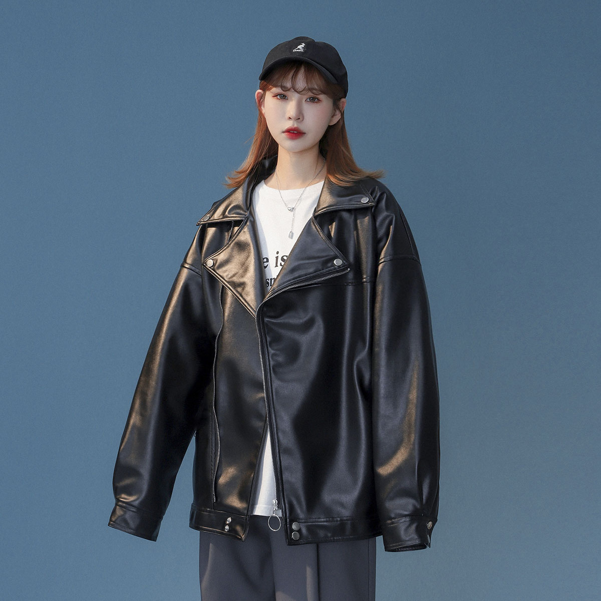 1014-JK09-pu皮夹克情侣冬季加绒ins炸街机车服P108，男装夹克，星座1014
