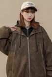 现货1014-MY7709-P148扎染皮棉衣女秋冬美式高街宽松假两件，男装棉衣，星座1014