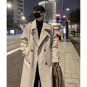 1014-FY608-P138-高品质得物直播秋冬款中长款毛呢大衣外套男