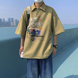 已注册版权1014~T87麂皮短袖polo衫男夏季美式p48-限58，男装T恤，星座1014