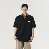 现货1014-TT291-P49美式格子polo领短袖男夏季新款学院风假两件，男装T恤，星座1014