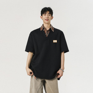 现货1014-TT291-P49美式格子polo领短袖男夏季新款学院风假两件图片