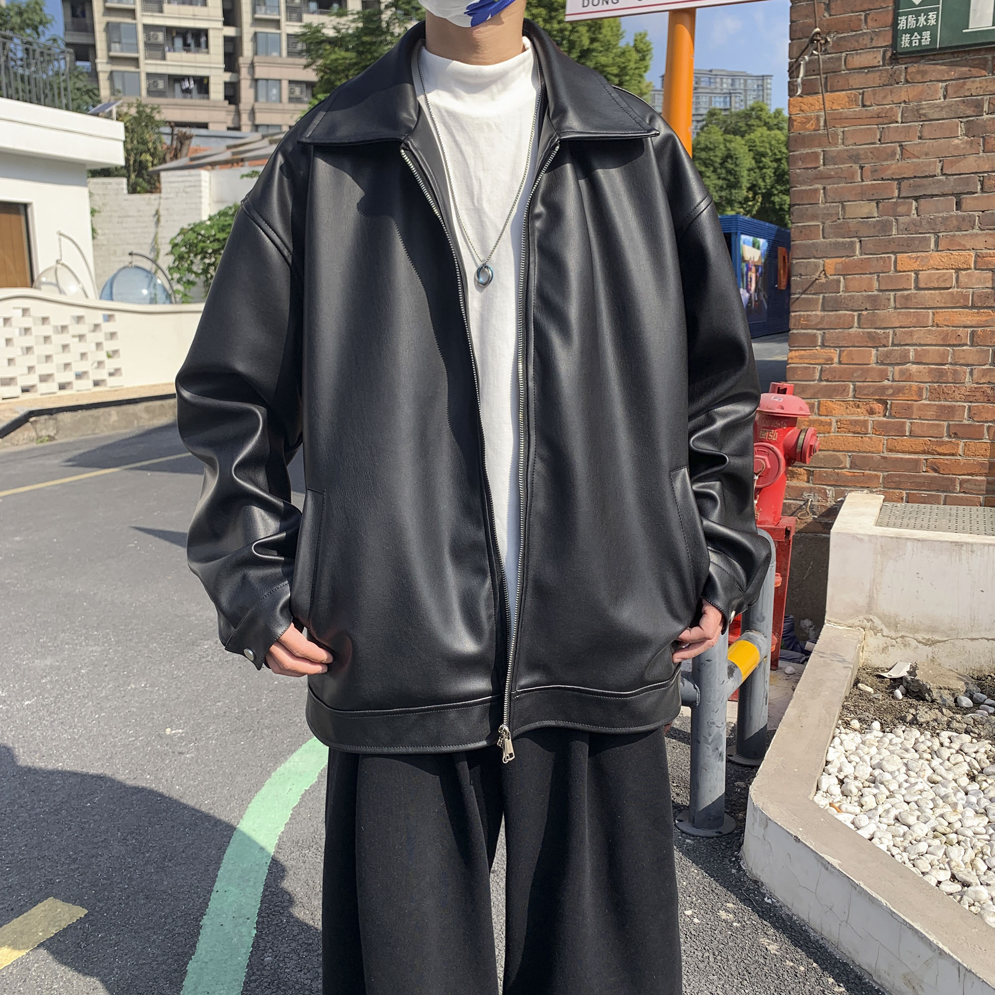 现货1014-PY008春秋外套皮衣男机车服飞行员皮夹克p118，男装夹克，星座1014