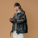 现货1014-PY878-P148-2025秋冬新品拼牛仔皮衣假两件皮夹克限168，男装夹克，星座1014