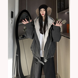 现货大货1014-FY823-冬季2025新款可拆卸连帽假两件毛呢短款夹棉，男装卫衣，星座1014