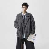 现货1014-FY016~毛呢夹棉外套男秋冬新款痞帅短款呢大衣，女装短外套，星座1014