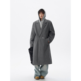 FY928~秋冬季中长款可拆卸连帽毛呢大衣高级感休闲过膝加厚风衣，男装风衣，星座1014