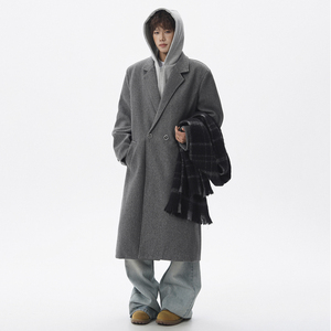 1014-FY928-P148-中长款可拆卸连帽毛呢大衣男冬季保暖加棉加厚，男装棉衣，星座1014