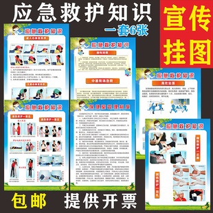 学校工厂企业医务室保健布置挂图急救小常识标语海报展板墙贴知识