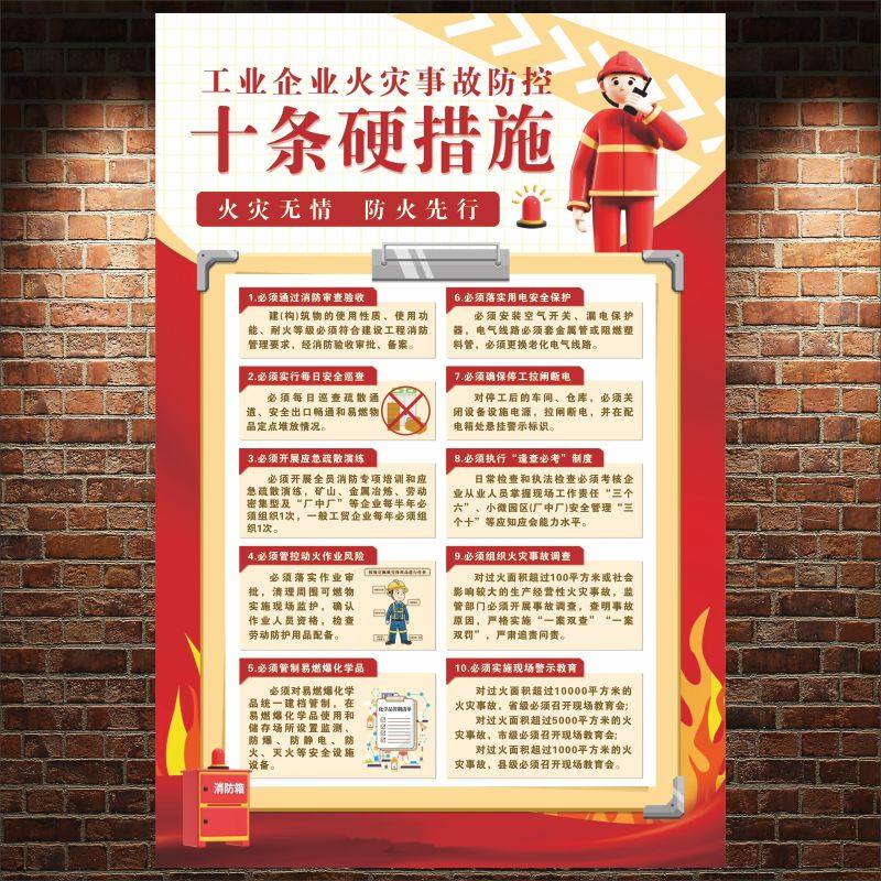 园区厂中厂安全宣传海报十不准墙贴消防安全展板十必须十务必挂画
